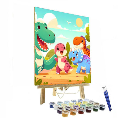 Happy Dinosaurs Playdate DIY Paint By Numbers