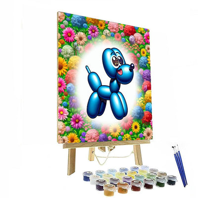 Excited Balloon Dog Number Painting