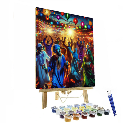 Vibrant Festival Lights Painting Number Kit