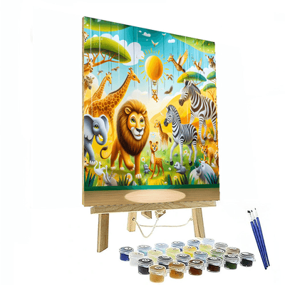 Playful Safari Adventure Painting By Numbers Kit