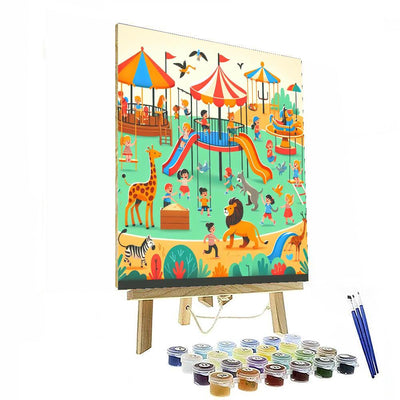 Zoo Animal Playground Number Painting