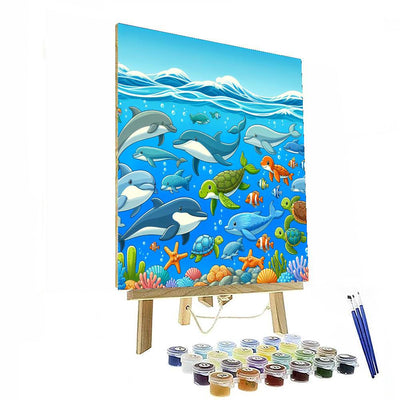 Ocean Voyage With Sea Creatures Paint By Numbers Art