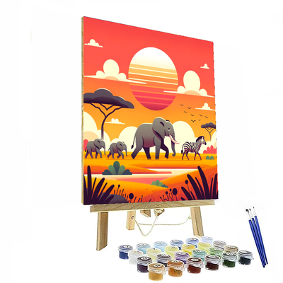 Sunset Safari Paint By Number