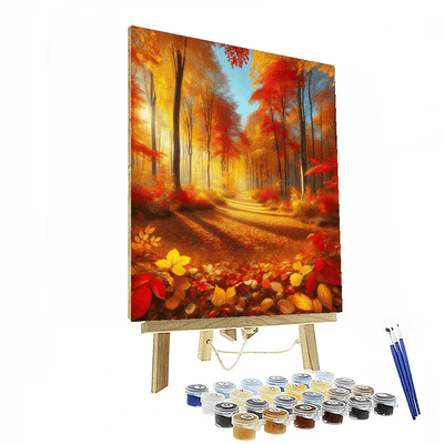 Golden Autumn Grove Number Painting