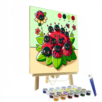 Lovely Ladybug Family Number Painting