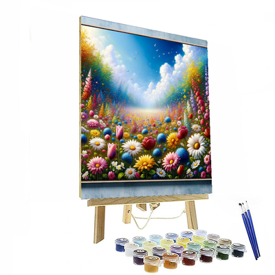 Vibrant Flower Meadow Painting By Numbers Kit