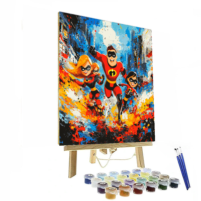 Incredibles Superhero Family - Disney Inspired Numbered Painting Kits