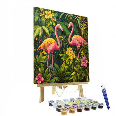 Rousseau Inspired Flamingo Oasis  Paint By Numbers Art