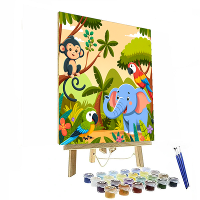 Colorful Jungle Safari Painting By Numbers Kit