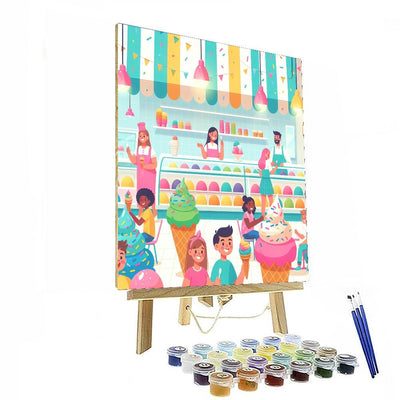 Whimsical Ice Cream Paradise Painting By Numbers Kit