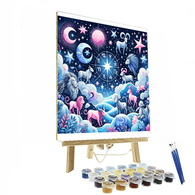 Cosmic Animal Zodiac Number Painting