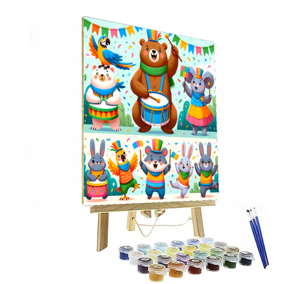 Vibrant Animal Parade Painting By Numbers Kit