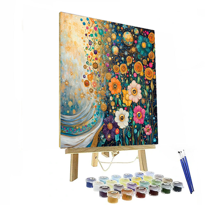 Gustav Klimt Inspired Cosmic Flowers  Paint By Color