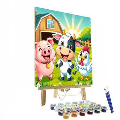 Cheerful Farm Friends Painting By Numbers Kit