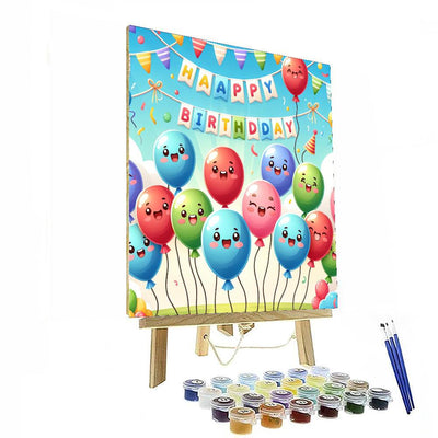 Bouncing Birthday Balloons DIY Paint By Numbers