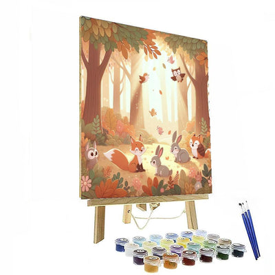 Woodland Creature Gathering DIY Paint By Numbers