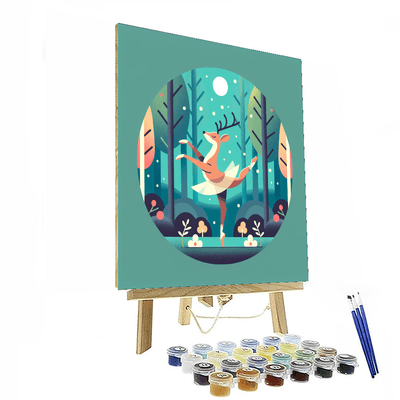 Ballet In The Woods With Graceful Deer Numbered Painting Kits