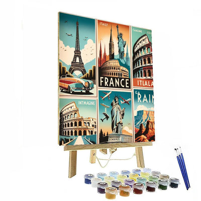 Vintage Travel Poster Collection Paint By Numbers Art