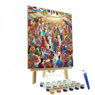 Joyful Market Festival Number Painting