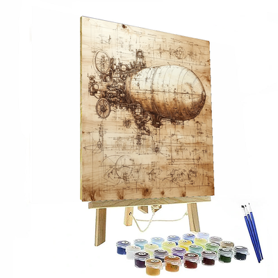 Leonardo Da Vinci Inspired Da Vinci's Inventive Mechanisms  Paint By Numbers Art