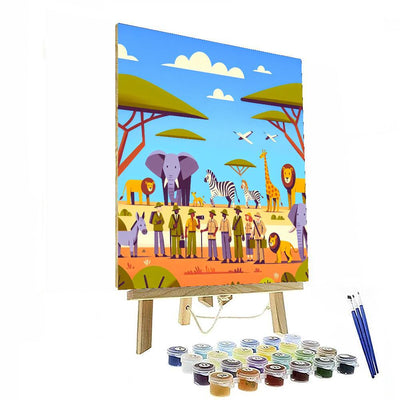 Animal Safari Expedition Painting By Numbers Kit