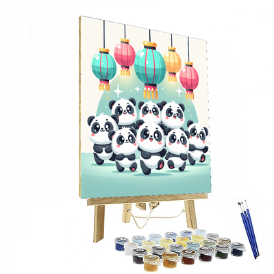 Dancing Panda Party Painting Number Kit