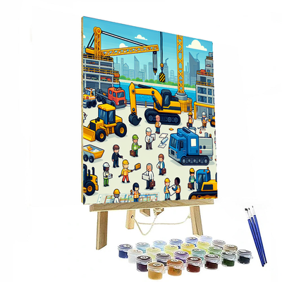 Construction Crew Adventure Painting Number Kit