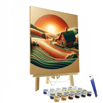 Rustic Barn Sunrise Painting By Numbers Kit