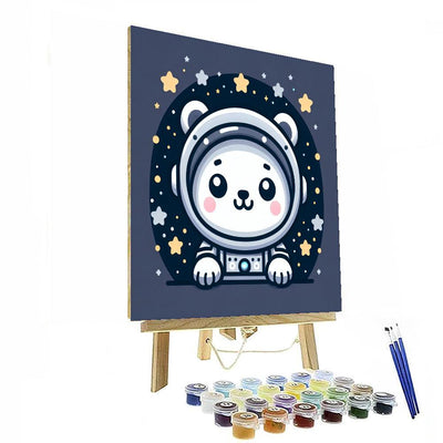 Cheerful Astronaut Bear DIY Paint By Numbers