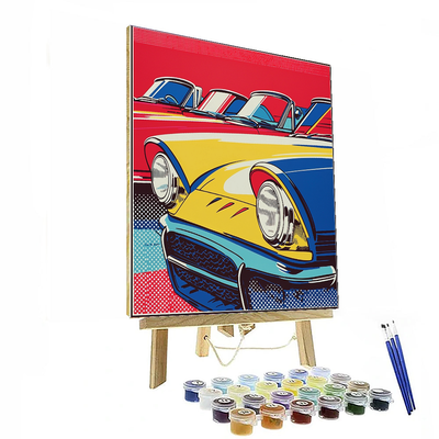 Lichtenstein Inspired Retro Vehicles  DIY Paint By Numbers