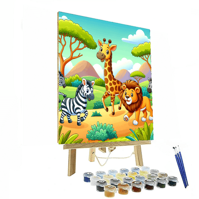 Friendly Safari Adventure Paint By Numbers