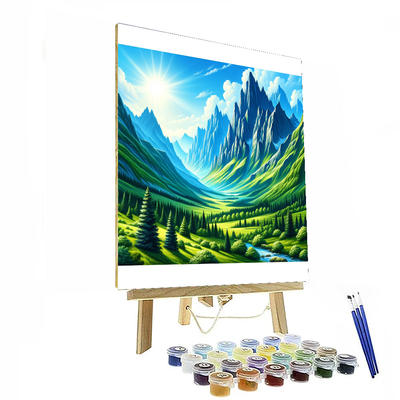 Blissful Mountain Retreat Painting By Numbers Kit