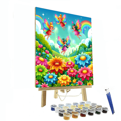 Rainbow Fairy Garden Painting By Numbers Kit