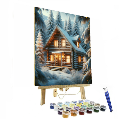 Enchanting Winter Cabin DIY Paint By Numbers