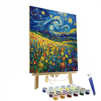 Vincent Van Gogh Inspired Starry Night Flowers  DIY Paint By Numbers