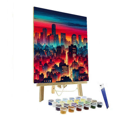 Vibrant Cityscape Skyline Paint By Number