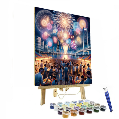 Yokohama International Fireworks Festival - Japan Painting By Numbers Kit