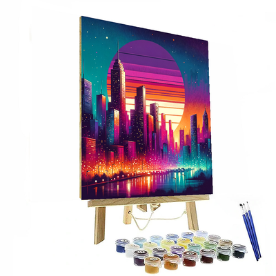 Retro Urban Skyline Numbered Painting Kits