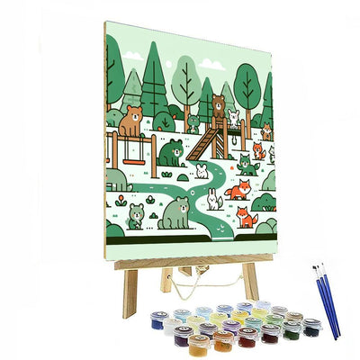 Nature's Playground With Forest Animals Painting By Numbers Kit