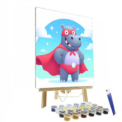 Heroic Hippopotamus Number Painting