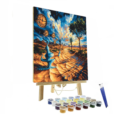 Salvador Dali Inspired Dali's Surreal Desert Mirage  Paint By Numbers Art