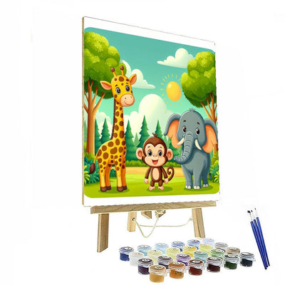 Cheerful Zoo Animals Paint By Color