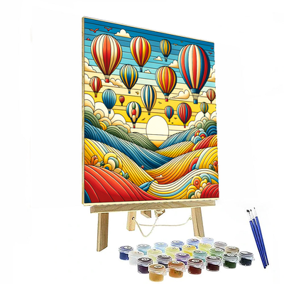 Bright Balloon Festival Painting Number Kit