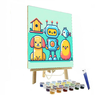 Funky Robot Pets Paint By Numbers