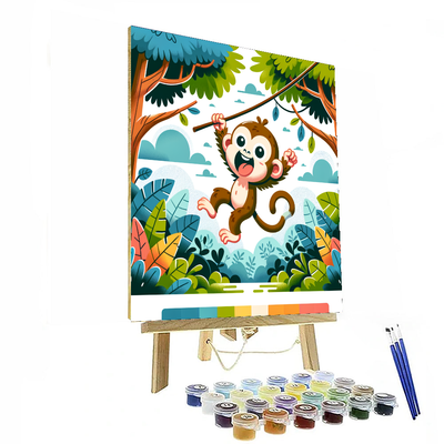 Giggling Monkey Swing DIY Paint By Numbers