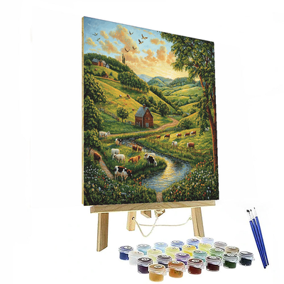 Grant Wood Inspired Rural Life In Harmony  Paint By Numbers Kits