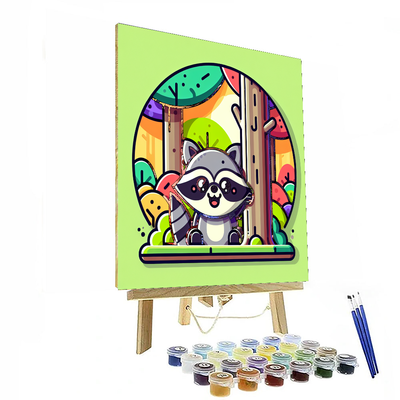 Mischievous Raccoon Paint By Numbers Art