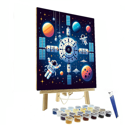 Space Station Discovery Paint By Numbers Art