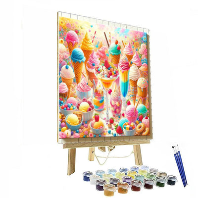 Whimsical Ice Cream Delight Painting By Numbers Kit