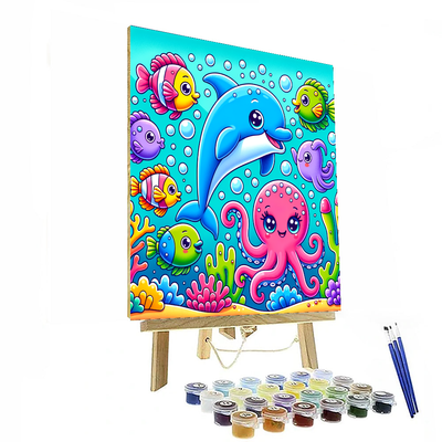 Adorable Underwater Friends Painting By Numbers Kit